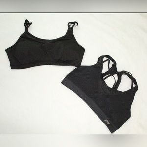 Two Black Padded Sports Bras with Criss-Cross back straps. Large sized both.